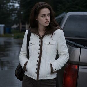 VTG Y2K Carolina Colours Jacket L White Corduroy Penny Lane Bella Swan Elena